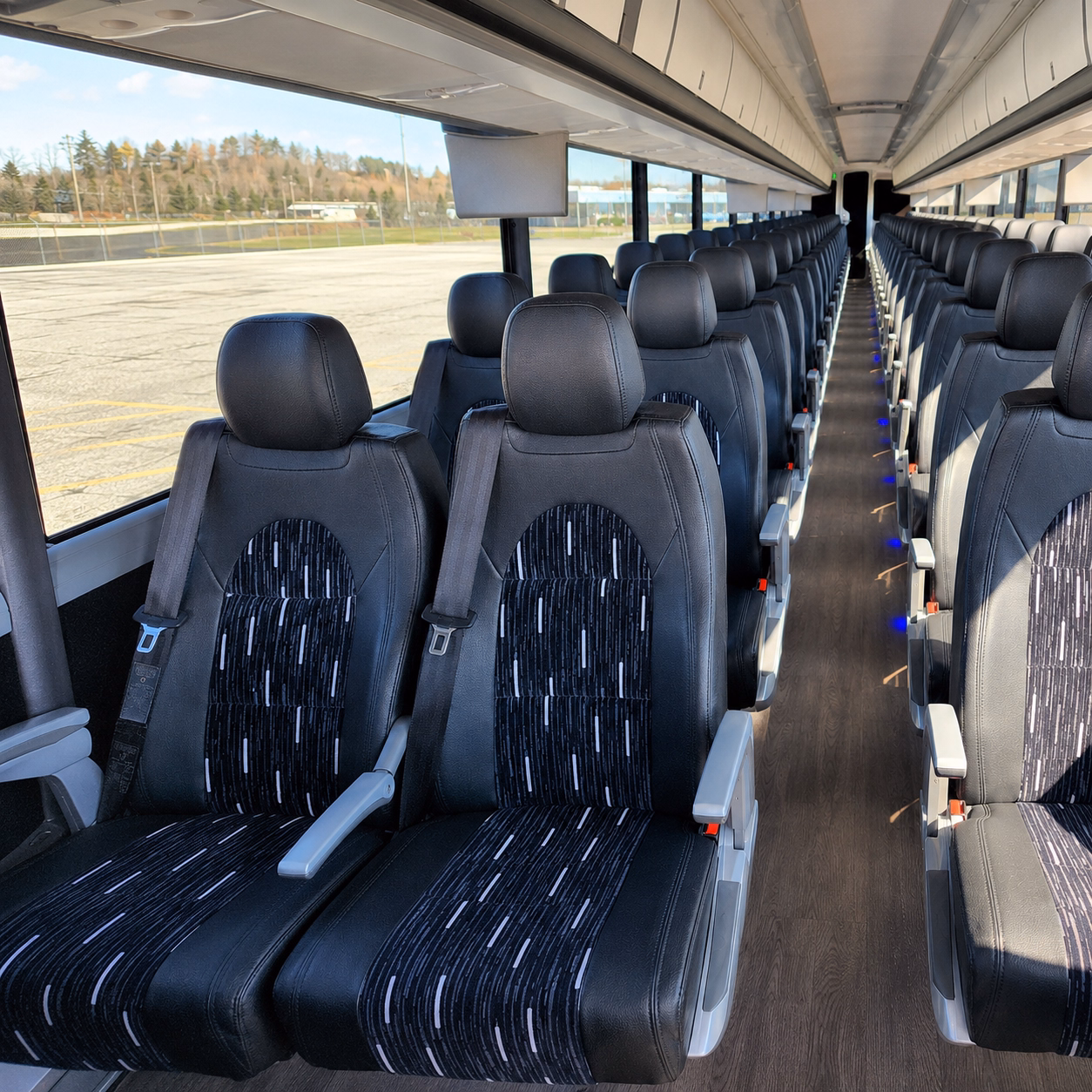 apple valley charter bus inside