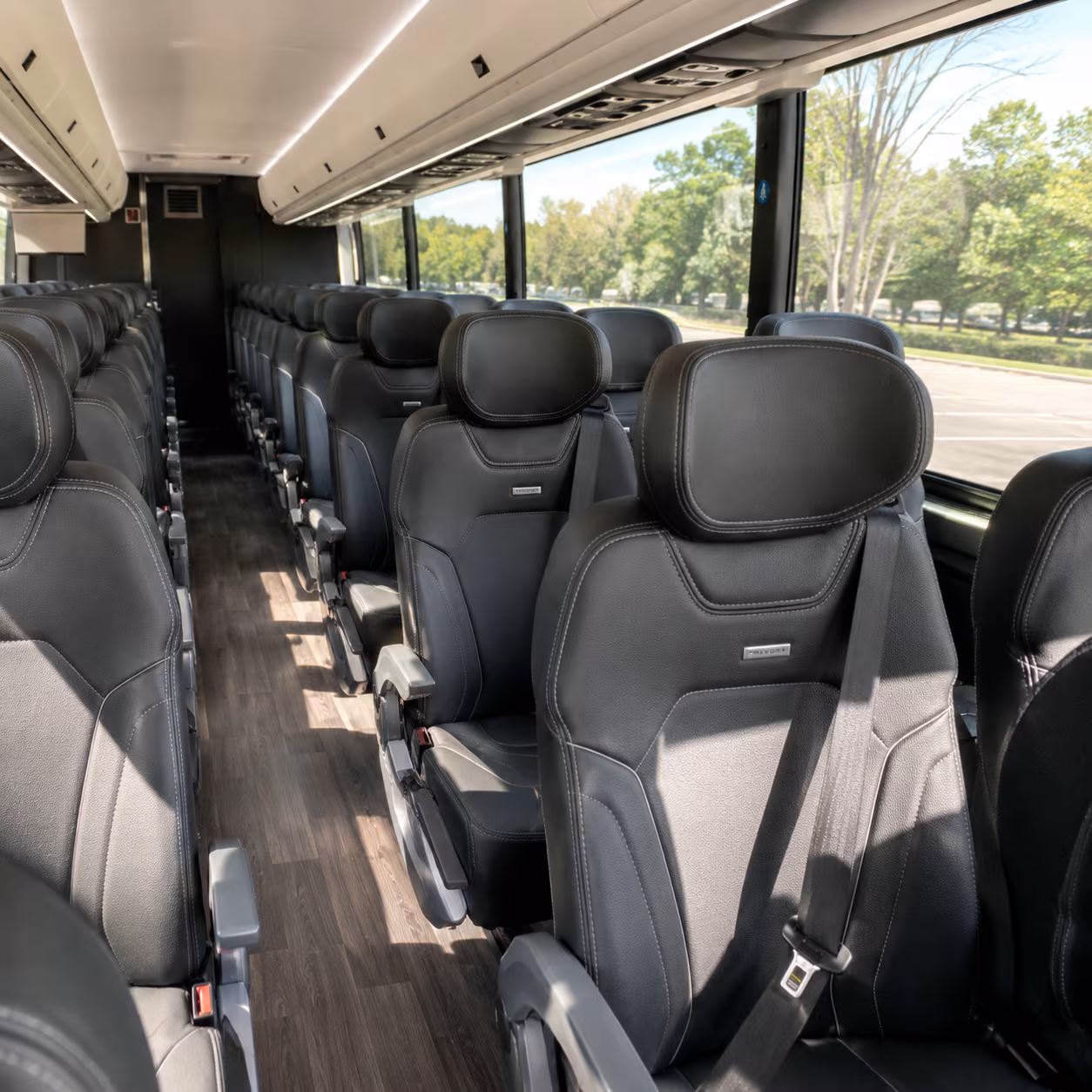 rialto charter bus rental interior